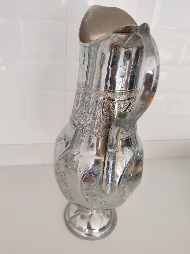 Gümüş Renkli Has Bakır İşlemeli Sürahi - 2