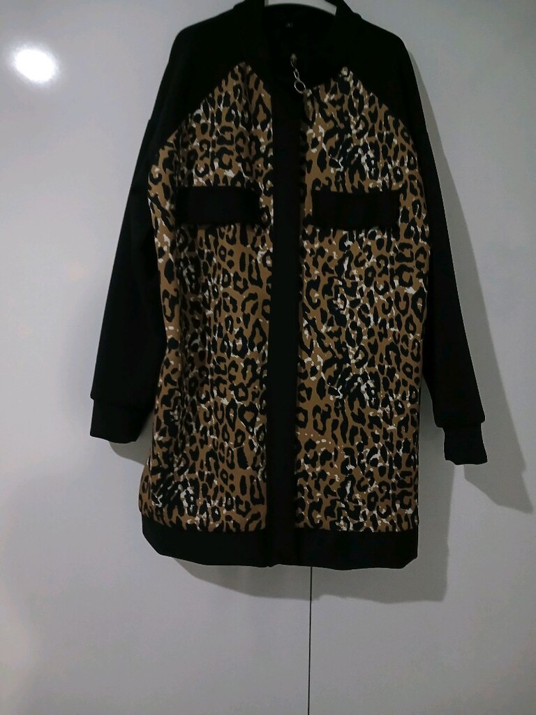 leopar desenli sıfır ikili tesettür takım