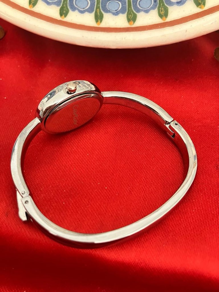 Cartier Yeşil Kadran kelepçe kordon Zarif Kadın Kol Saati - 6