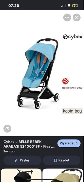 cybex liebelle kabin boy bebek arabası