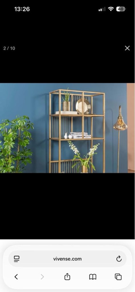 Metal Gri Eskitmeli Pirinç 80 cm Kitaplık - 4