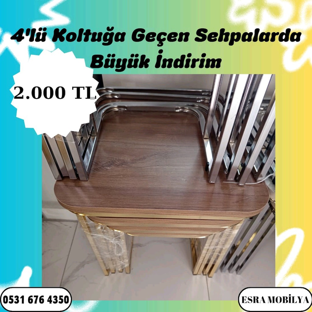 Kampanyalı Nakite Özel Gel Ala Özel Koltuğa Geçe Bilen Sehpa Modellerm - 12