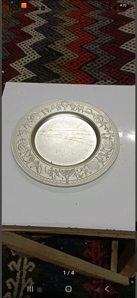 antika bakır olimpiyat tabağı - 4