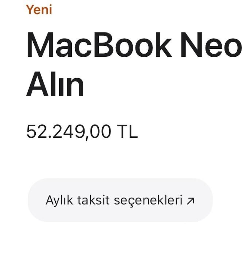 çift garantili MacBook Neo faturası yanında son fiyattır