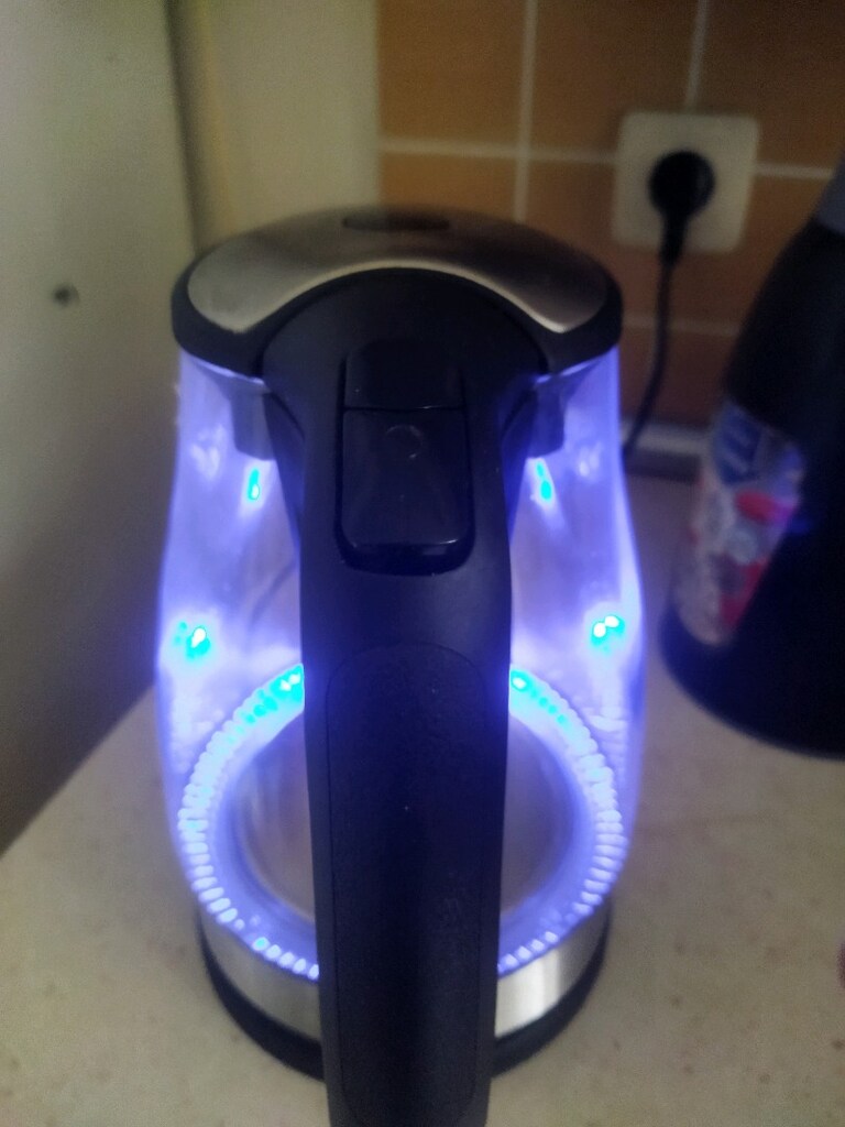 mavi ışıklı Cam kettle sim tech - 4
