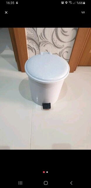 Sıfır pedallı çöp kovası acıl orta boy