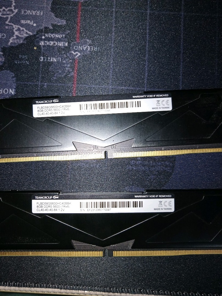 DDR5 2x8 Ram.T Force Vulcan Black Gaming - 10