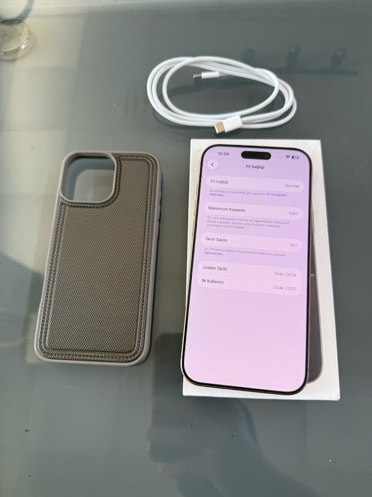 İPHONE 16 PRO MAX 512 GB HAFIZA PİL 93 DEVİR 301 ORJİNAL KUTULU - 11
