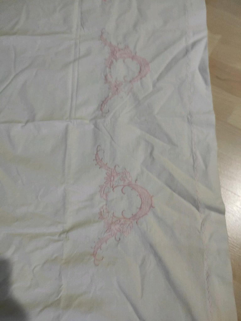 beyaz pembe nakış kayrola kenarı - 3