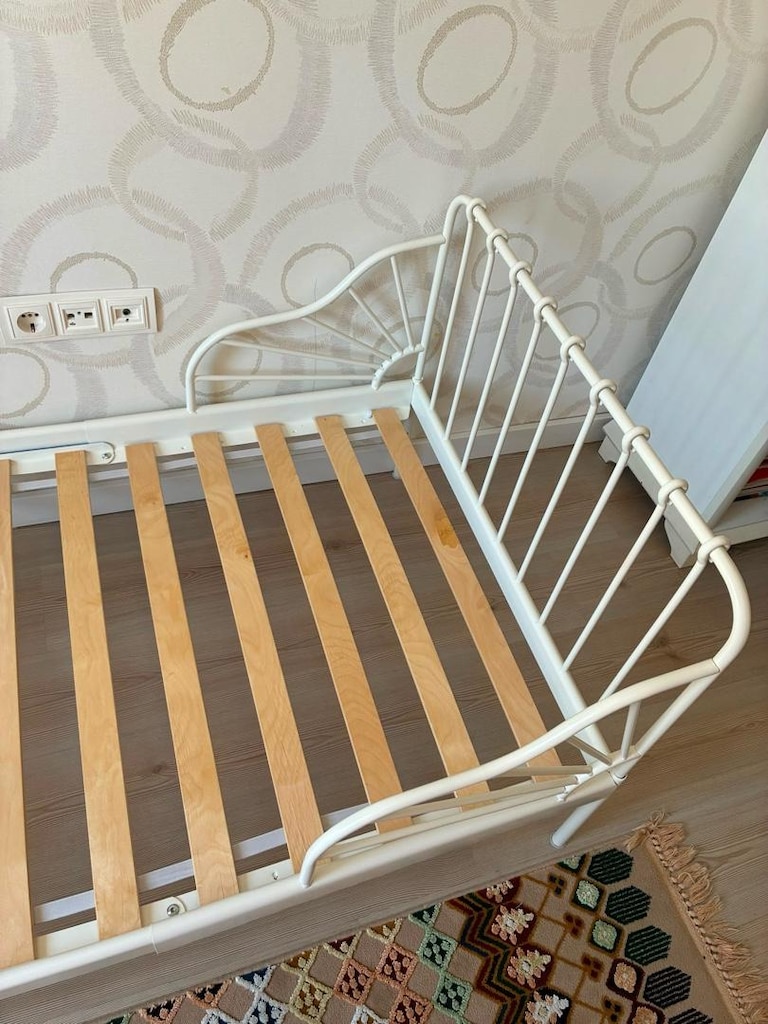 IKEA Minnen/Luröy 80x200 cm Uzayabilen, Beyaz, Çelik Çocuk Karyolası - 4