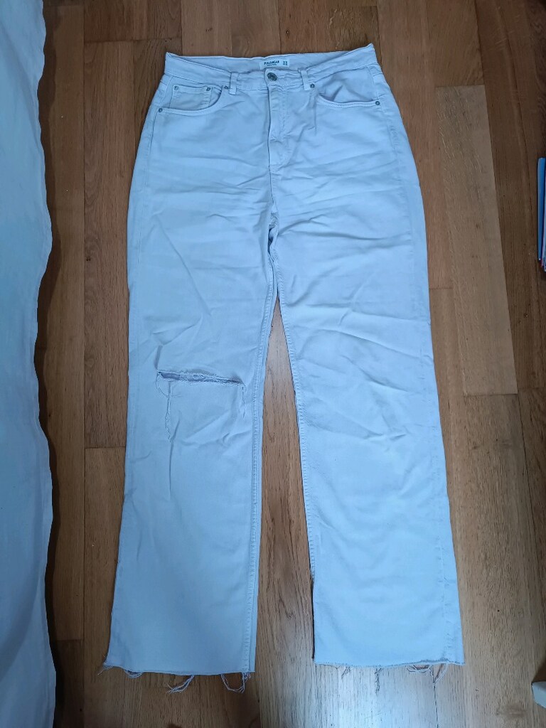 42 beden,PUUL&BEAR Marka,erkek pantolon,çok açık lila eskitme renginde - 9