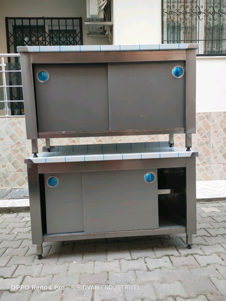 krom tezgah hazır mutfak paslanmaz çalışma tezgahı 140 cm kron tezğah - 10