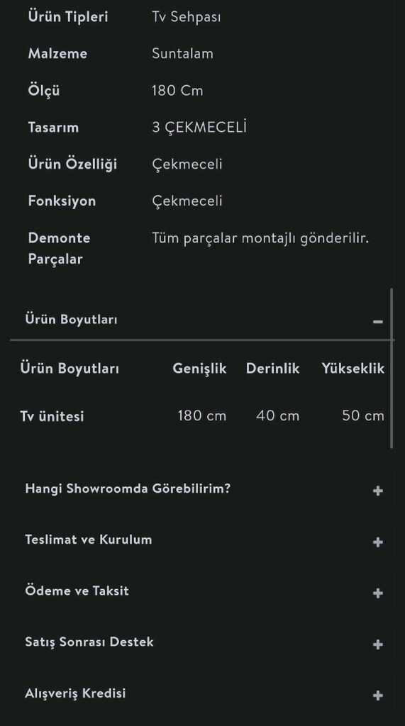 VİVENSE Açık Ceviz Tv Sehpası 180 cm - 6