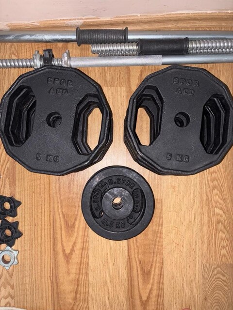 60 KG Demir Döküm Halter Seti + 2 Bar + 10 Kilit | Temiz ve Sağlam