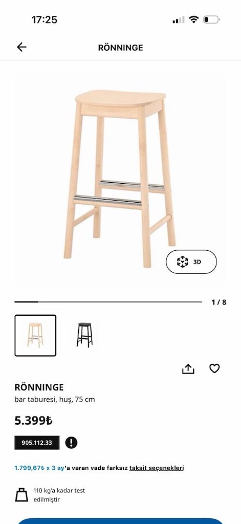 IKEA ikea bar taburesi tabure sandalye - 6