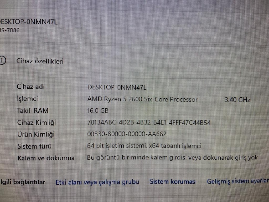 Amd Reyzen 5 2600, 16 GB Ram, 500 Gb m2, GTX 1050 Ti Oyuncu PC - 3