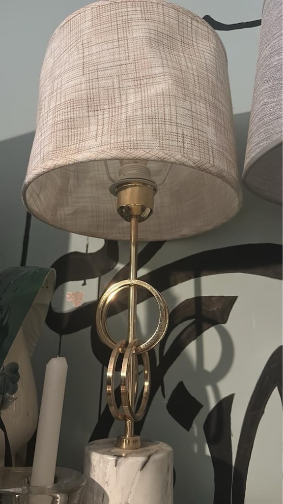 2 Adet Dekoratif Şık Masa Lambası – Gold Detaylı - 3