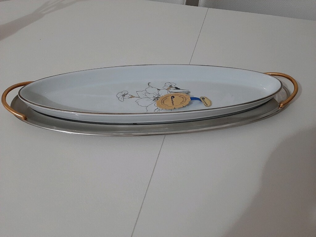 Vintage İtalyan Giorinox Porselen & Inox Balık Servis Seti - 6