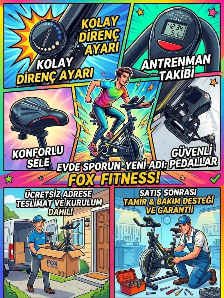 Fox Fitness Gala Spin Bike, KONDİSYON BİSİKLETİ ADRESE TESLİM - 10
