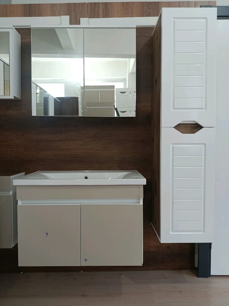 ALTÜST KAŞMIR RENKLİ MDF BANYO DOLABI &BALON KAPAK BOY DOLABI - 14