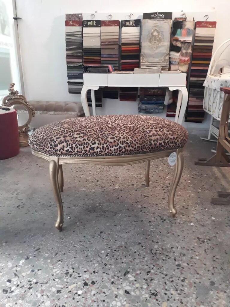 Dekoratif klasik altin boyali puf - 4