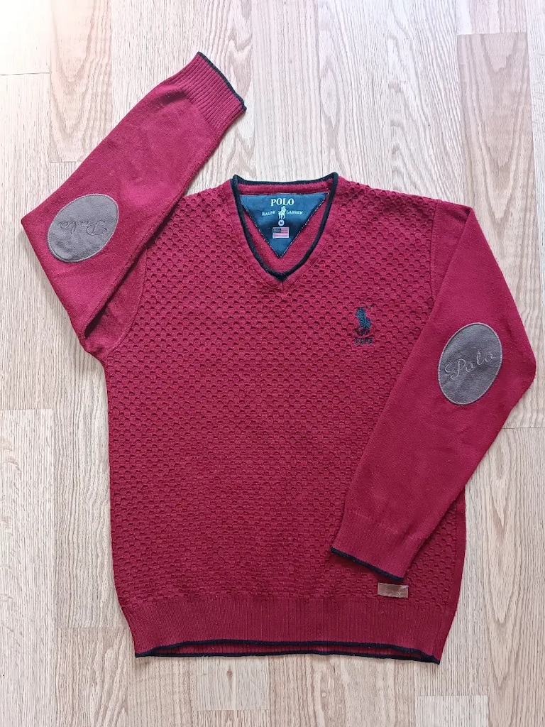 POLO RAULF LAUREN ERKEK KAZAK. M beden. V yaka, bordo.tarz,A kalite