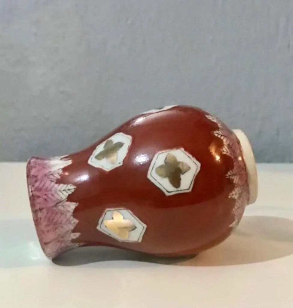 Eski Çin Porseleni El Yapımı Küçük Boy Porselen Vazo - 4
