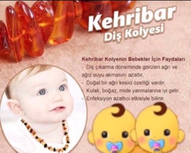 DAMLA KEHRİBAR BEBEK DİŞ KOLYESİ