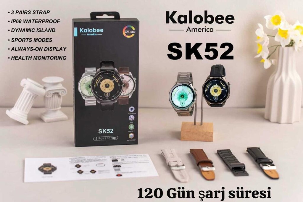 KALOBEE SK52 AMOLED SAAT (SIFIR) - 8