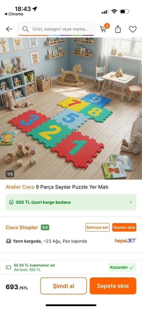 30 parça büyük boy sayı matı - 5