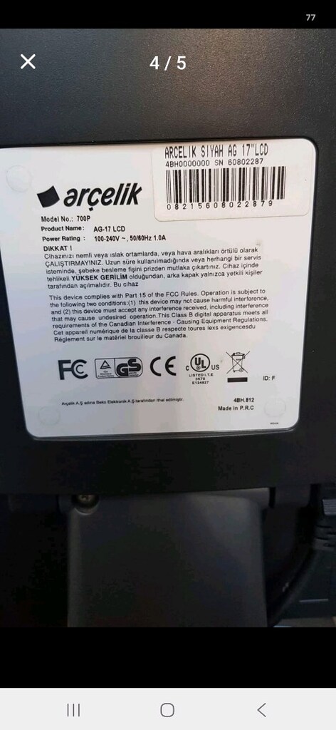 Monitör Arçelik, 18 inch, Çok Temiz Kullanılmıştır, İlk Gelen Alır - 4