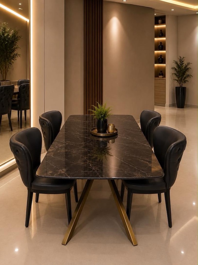 Orjinal gerçek mermer Masa takımı Masa ölçü : 100x200cm 5 sandalyeli - 2