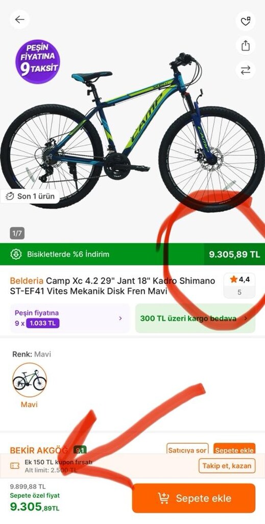 belderia camp DAĞ BİSİKLETİ 29 jant shimano vites - 2
