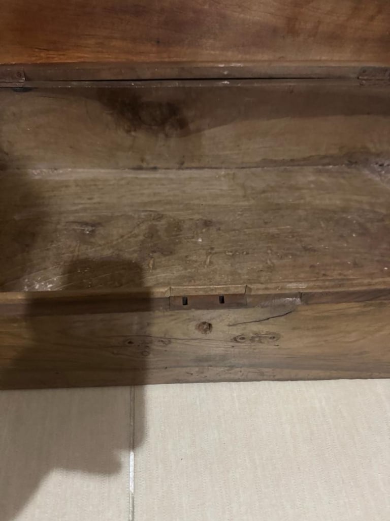 Vintage Masif Ahşap El Yapımı Valiz Sandık 70x38x20 cm - 10