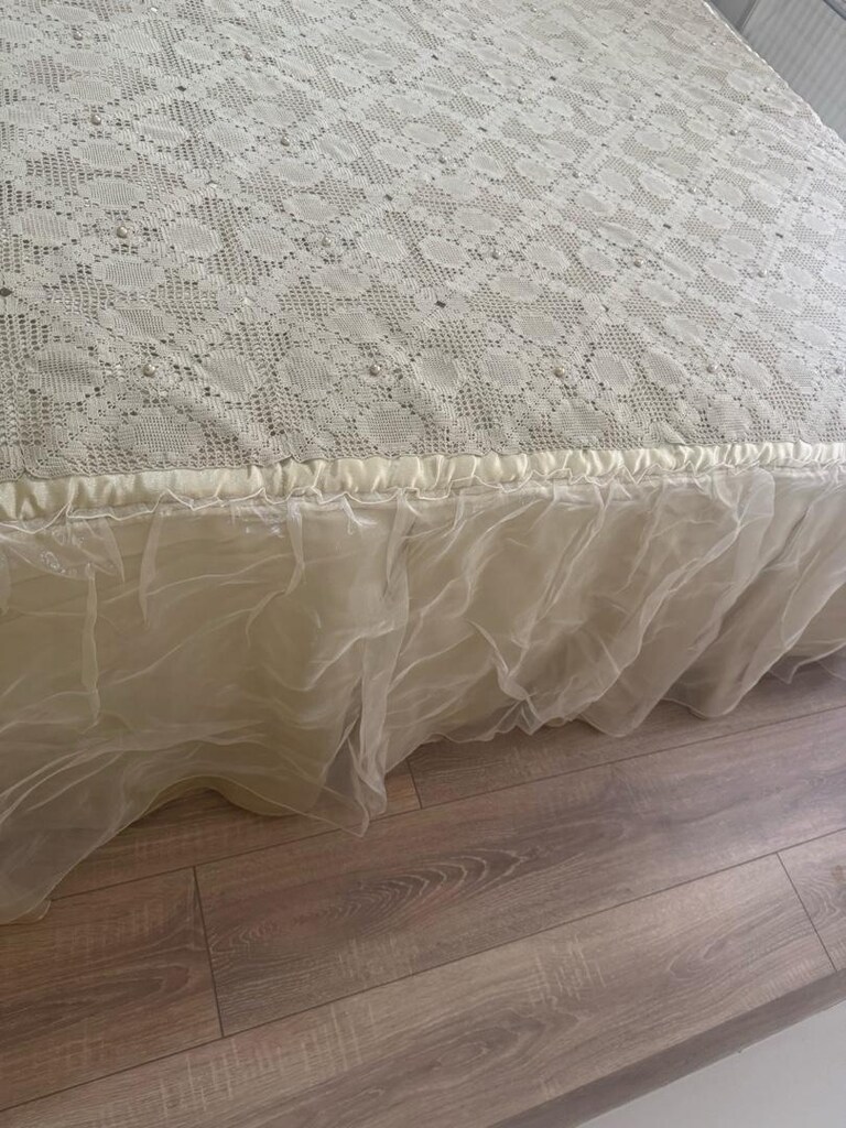 dantel çeyizlik yatak örtüsü - 4