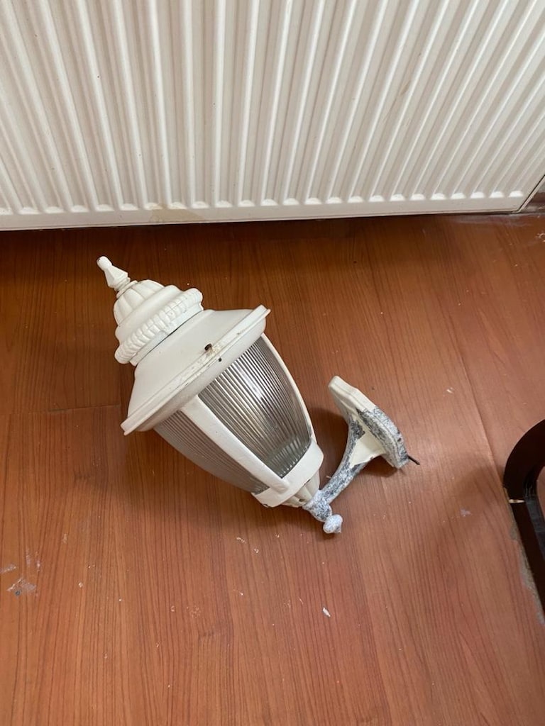 2 li 55 cm yükseklik alimünyum döküm boya bahçe aplik - 6
