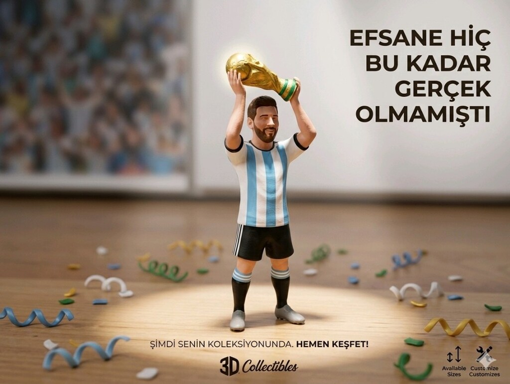 Kişiselleştirilebilir 3D Messi Figürü - 2