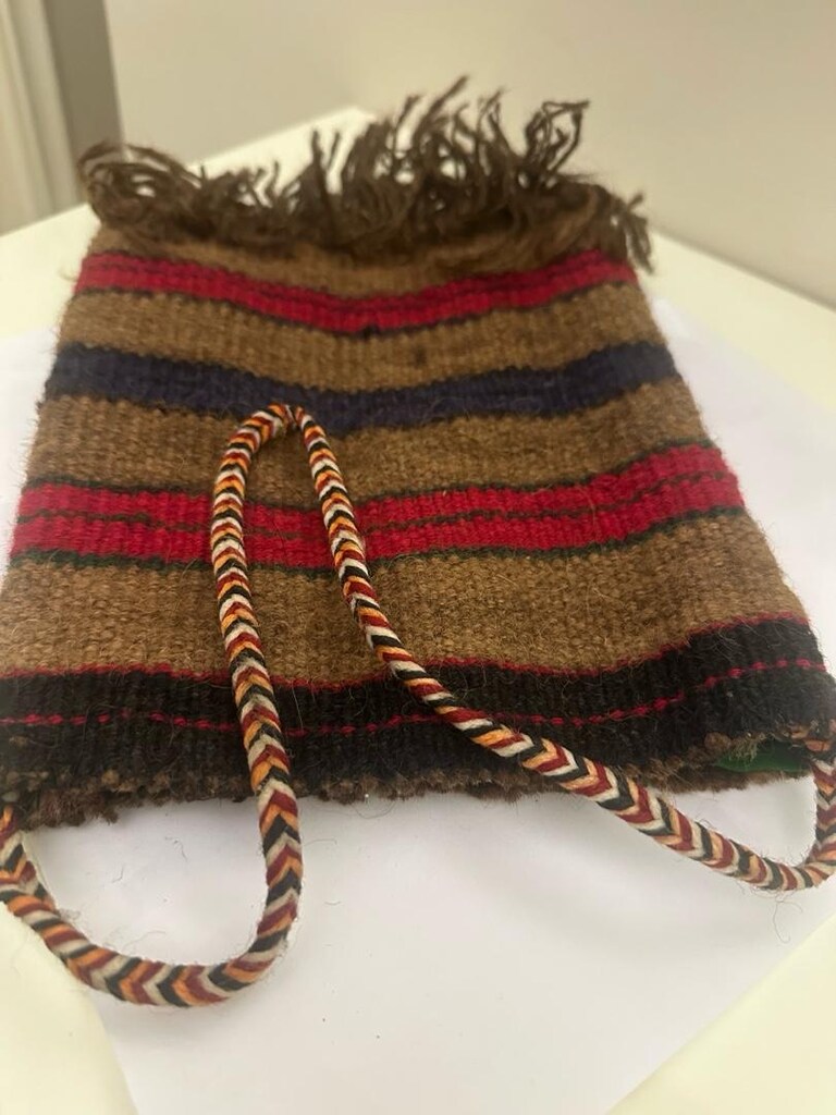 Antika el dokuma çanta 30 cm 22 cm sapı 50 cm - 11