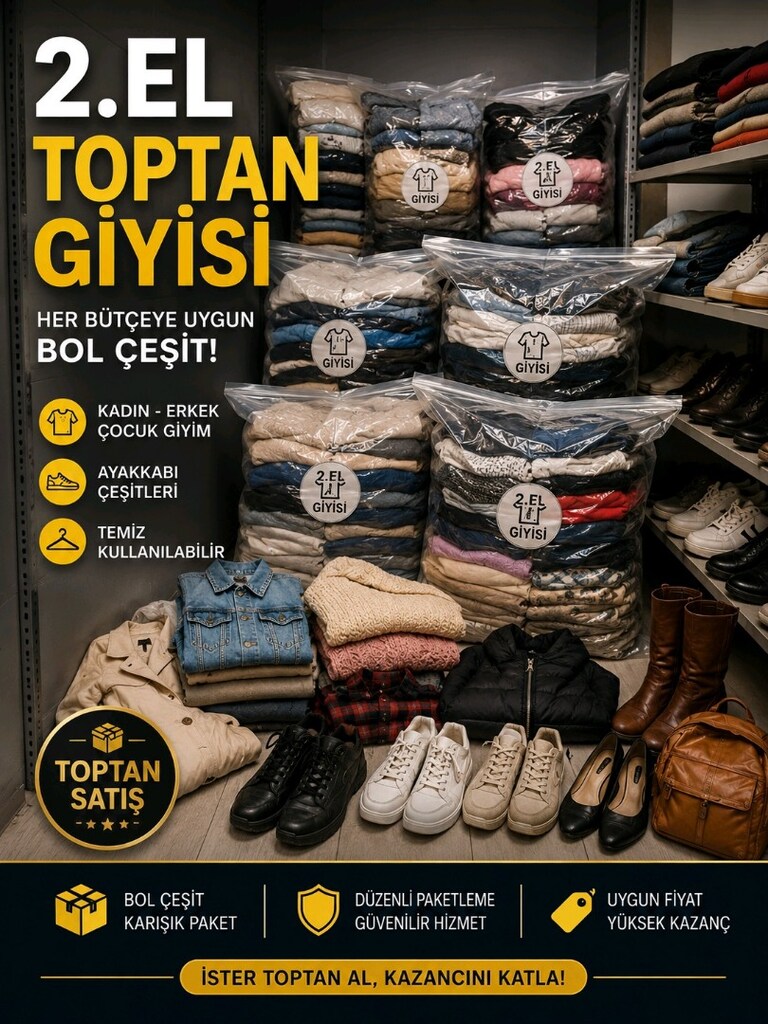 Ek Gelir İçin Hazır Stok Toptan 2. El Giyim ve Ayakkabı