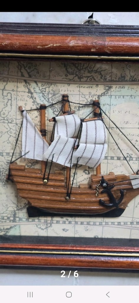 Fransız Vintage Denizcilik Temalı 3D Ahşap Çerceve Gemi panosu dekor - 2