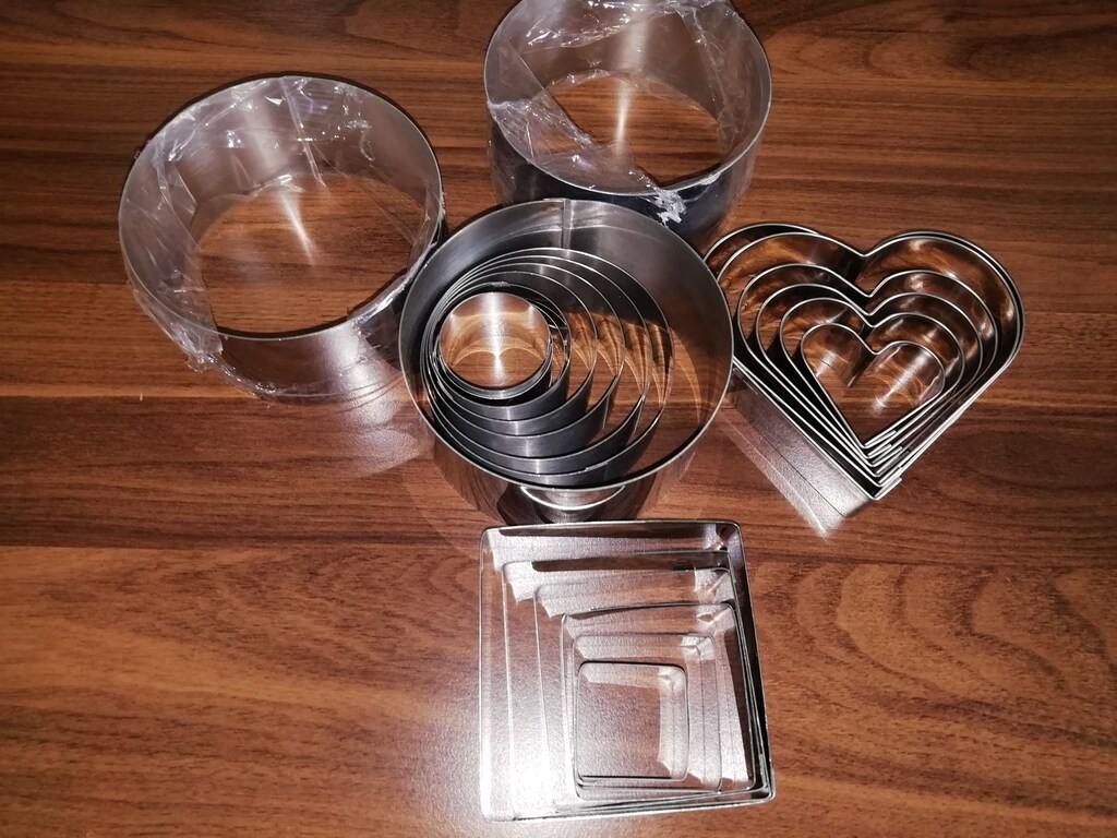 METAL PARFE KALIBI 3 ADET & METAL KURABİYE PASTA SETİ-SIFIR - 3