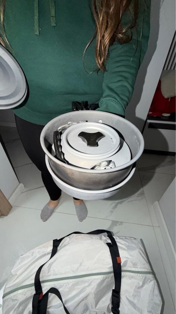 Campout Kamp Tencere Tava Pişirme Seti İç İçe Geçmeli - 2