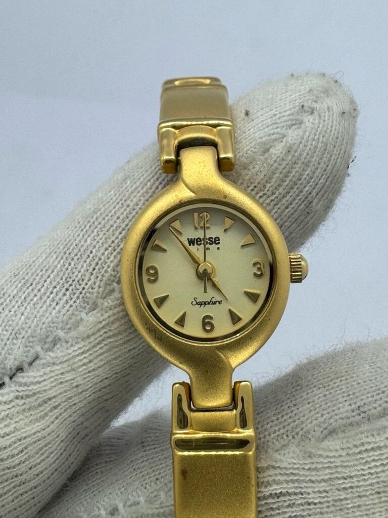 Wesse Safir Cam Altın Sarısı Vintage Kadın Kol Saati - 2