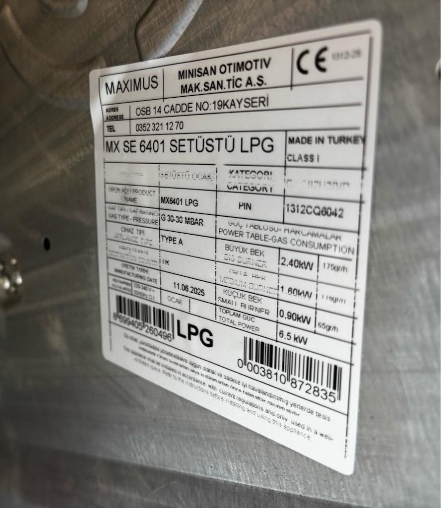 MAXİMUS 4 lü ocak Lpg( mutfak tüplü) - 3