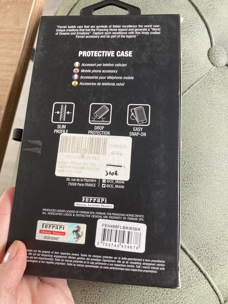 İphone XS MAX kılıfı marka FERRARİ hakiki deri - 3