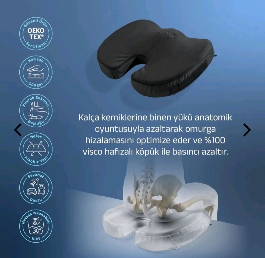 VİSCOTEXVisco Ortopedik, Kaydırmaz Tabanlı, Ofis, Araba - 4
