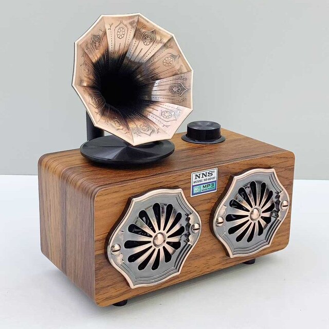 Nostaljik Radyo Bluetooth Gramofon Görünümlü Dekoratif Radyo