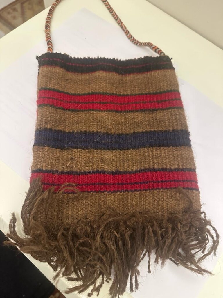 Antika el dokuma çanta 30 cm 22 cm sapı 50 cm - 7