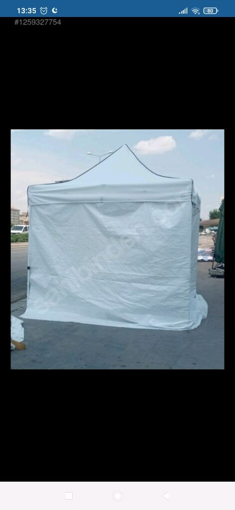 3X3 katlanabilir çardak 4 cephe kapalı fermuarli su geçirmez krem renk - 16