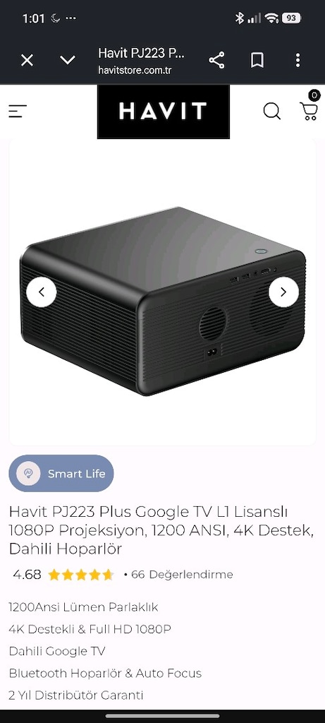 havit 1200 ANSI lümen full çok az kullanıldı projeksiyon - 4
